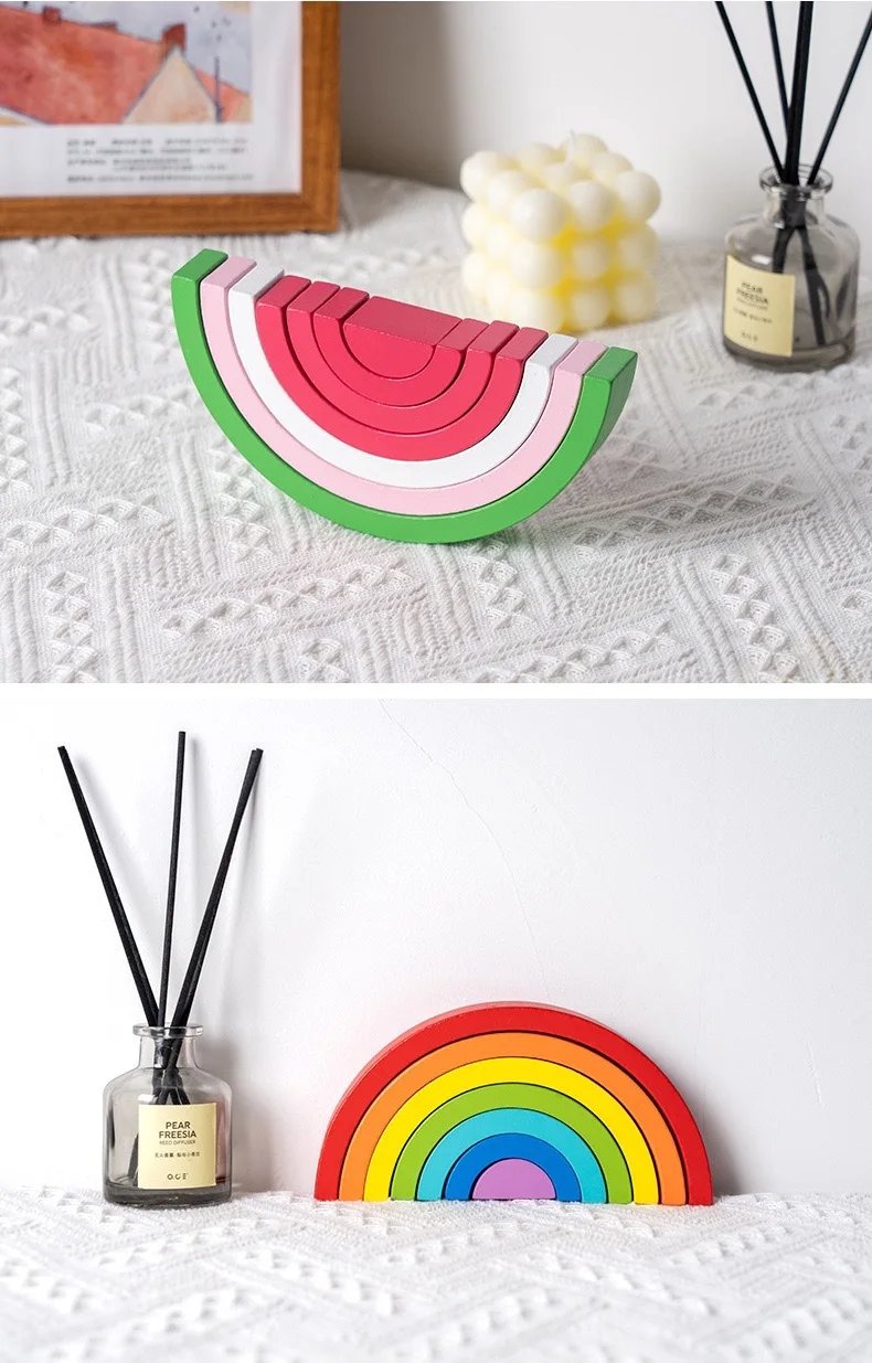 New Kids Montessori Arch Bridge Rainbow Building Blocks Wooden Toys Baby Early Education Color Cognitive Blocks Toy New Kids Montessori Arch Bridge Rainbow Building Blocks Wooden Toys Baby Early Education Color Cognitive Blocks Toy