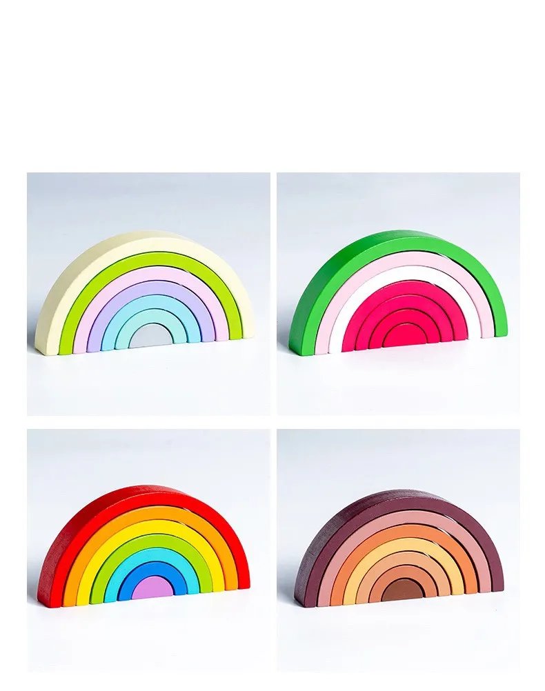 New Kids Montessori Arch Bridge Rainbow Building Blocks Wooden Toys Baby Early Education Color Cognitive Blocks Toy New Kids Montessori Arch Bridge Rainbow Building Blocks Wooden Toys Baby Early Education Color Cognitive Blocks Toy
