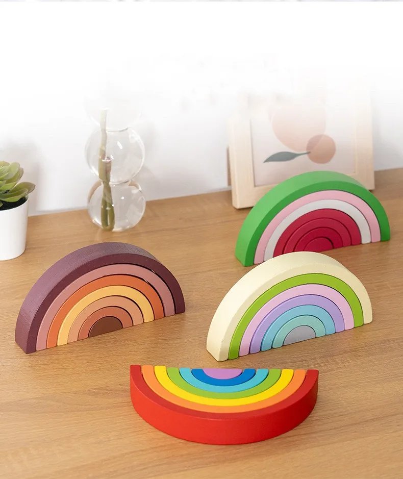 New Kids Montessori Arch Bridge Rainbow Building Blocks Wooden Toys Baby Early Education Color Cognitive Blocks Toy New Kids Montessori Arch Bridge Rainbow Building Blocks Wooden Toys Baby Early Education Color Cognitive Blocks Toy