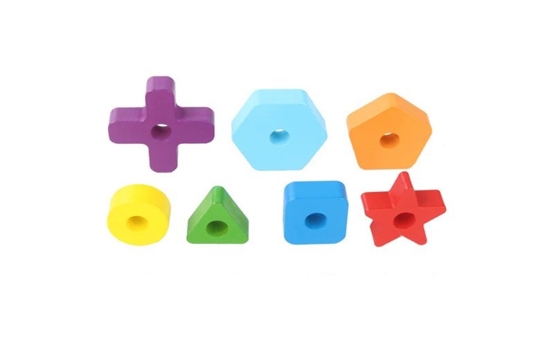 Children Montessori Rainbow Blocks Wooden Toy Fine Motor Training Color Shape Matching Stacking Game Educational Toy For Toddler
