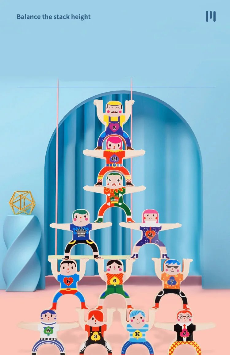 DIY Montessori Toys Balance Doll Building Blocks Board Stacking High Blocks Play Games Early Educational Toys For Children Kids