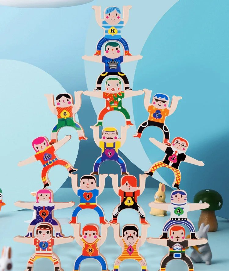 DIY Montessori Toys Balance Doll Building Blocks Board Stacking High Blocks Play Games Early Educational Toys For Children Kids