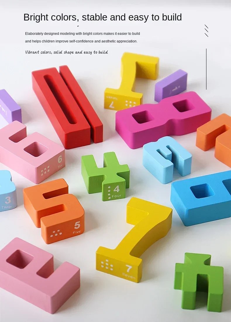 3D Digital Puzzle Number Building Block Set for Baby Montessori Stacking Toy Developmental Learning Gift for Kids