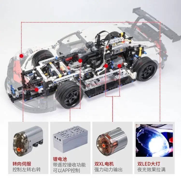 RC Electronic building block power accessories micro-motor functions refit  scientific creative DIY Car Truck bricks kids toy