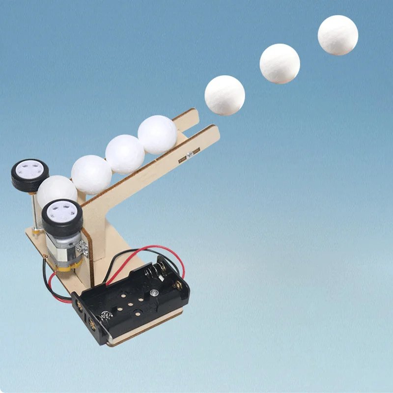 Electric Ball Pitching Machine Kits Kids DIY Science Toys Children Educational Technology Project Model Toys For Gift