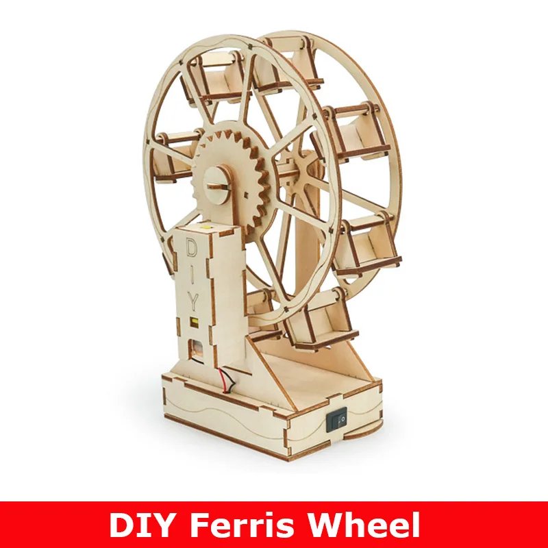 Creative Electric Ferris Wheel DIY Science Set Wooden Puzzle Craft Technology Educational Toys for Children Gift Idea Creative Electric Ferris Wheel DIY Science Set Wooden Puzzle Craft Technology Educational Toys for Children Gift Idea