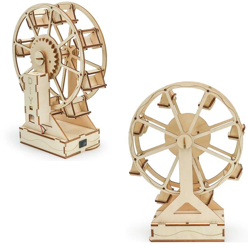 Creative Electric Ferris Wheel DIY Science Set Wooden Puzzle Craft Technology Educational Toys for Children Gift Idea Creative Electric Ferris Wheel DIY Science Set Wooden Puzzle Craft Technology Educational Toys for Children Gift Idea