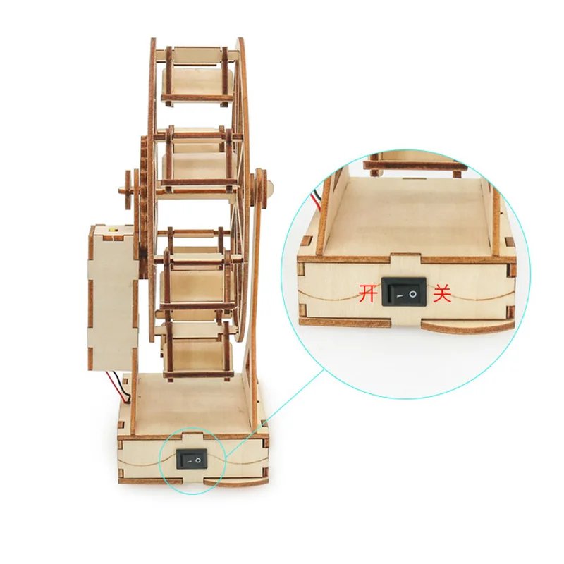 Creative Electric Ferris Wheel DIY Science Set Wooden Puzzle Craft Technology Educational Toys for Children Gift Idea Creative Electric Ferris Wheel DIY Science Set Wooden Puzzle Craft Technology Educational Toys for Children Gift Idea
