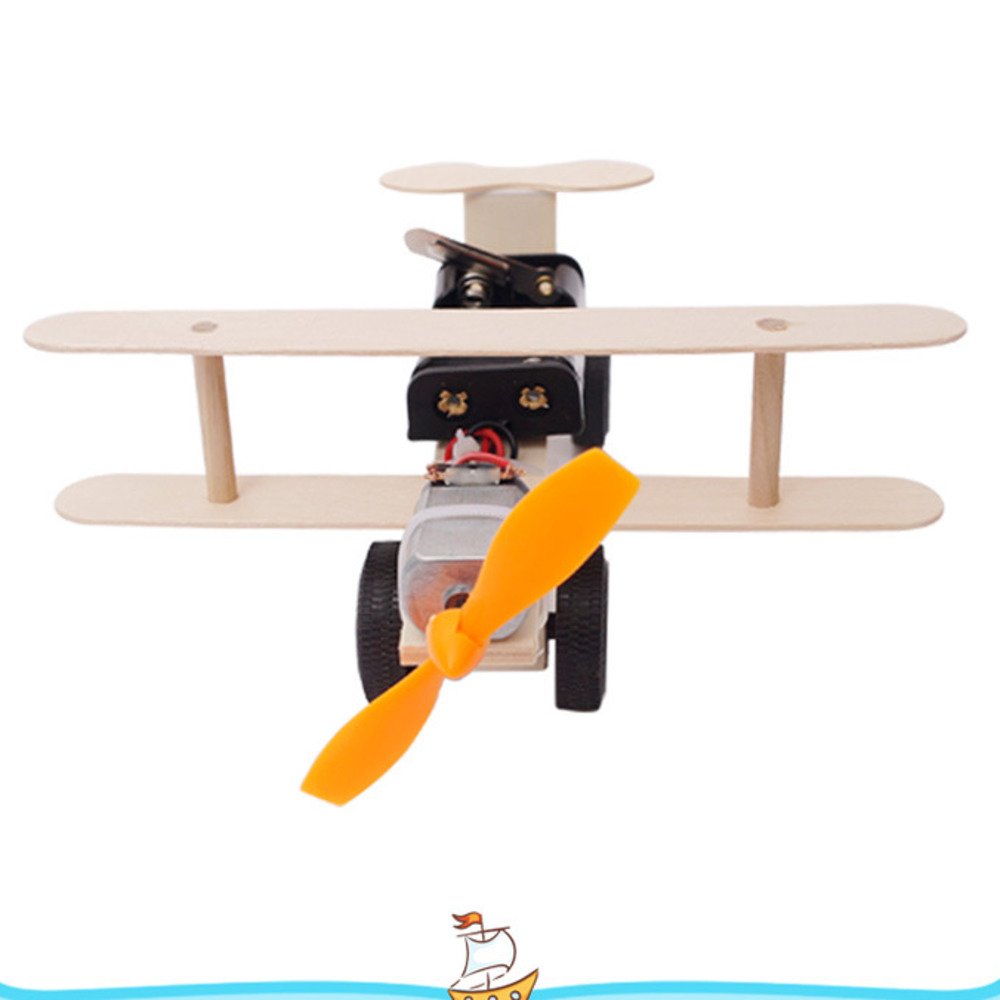 DIY Electric Power Airplane Wooden Model Kit Bricks Set Technology Physical Science Experiments Educational Toys For Children