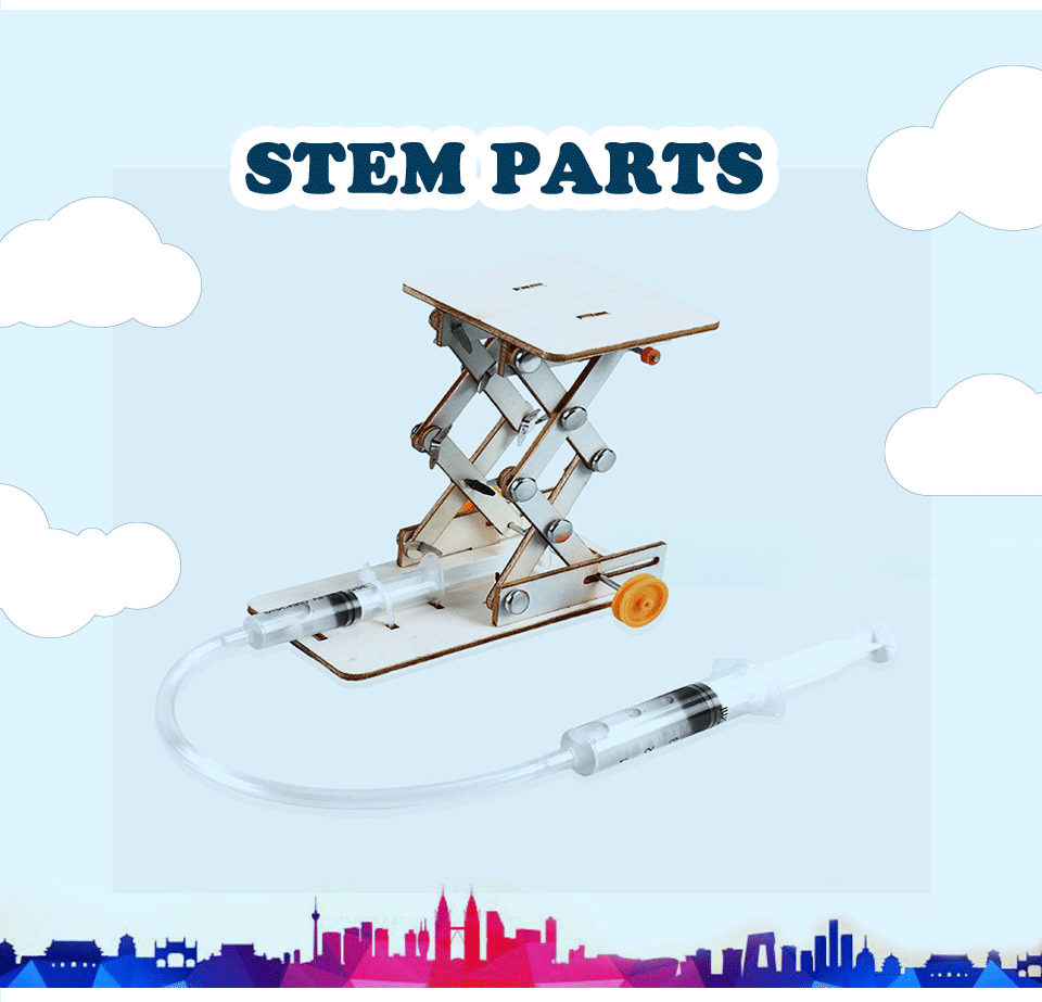 1 PCS DIY Hydraulic Experiment Lift Kids Scientific Toys Puzzle STEM Technology Physics Teaching Aids Science Educational Kit