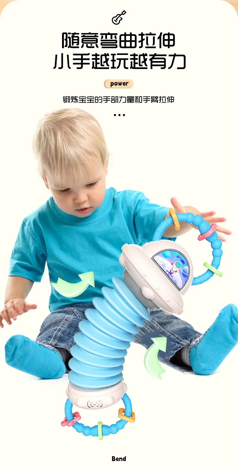 Astronaut Hand-Pulled Accordion Toy - Musical Early Education Instrument for Baby and Toddler Grasping & Sensory Play