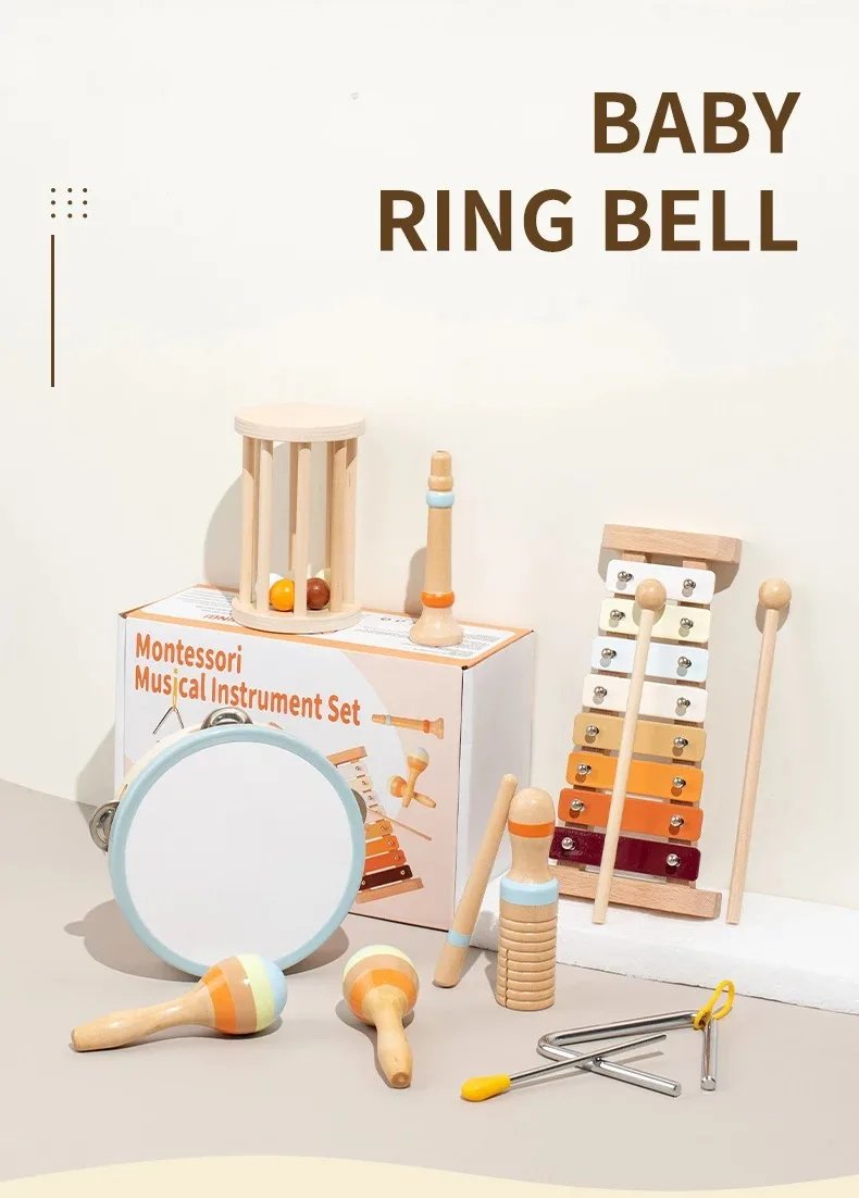 Baby Musical Instruments Montessori Wooden Toys,Percussion Xylophone Set for Toddlers,Preschool Educational Gifts
