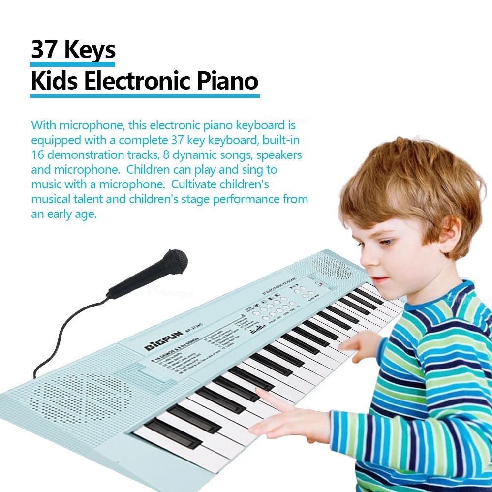 37 Keys Kids Electronic Piano Organ keyboard with Microphone Education Toys Musical Instrument Children Boy Girl Gifts