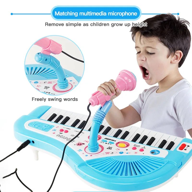 37 Keys Kids Electronic Piano Organ keyboard with Microphone Education Toys Musical Instrument Children Boy Girl Gifts