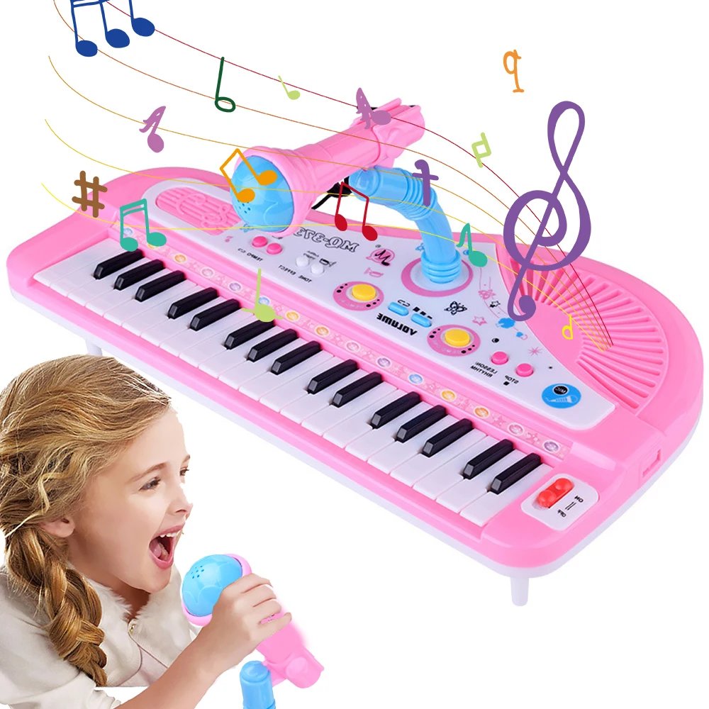 37 Keys Kids Electronic Piano Organ keyboard with Microphone Education Toys Musical Instrument Children Boy Girl Gifts