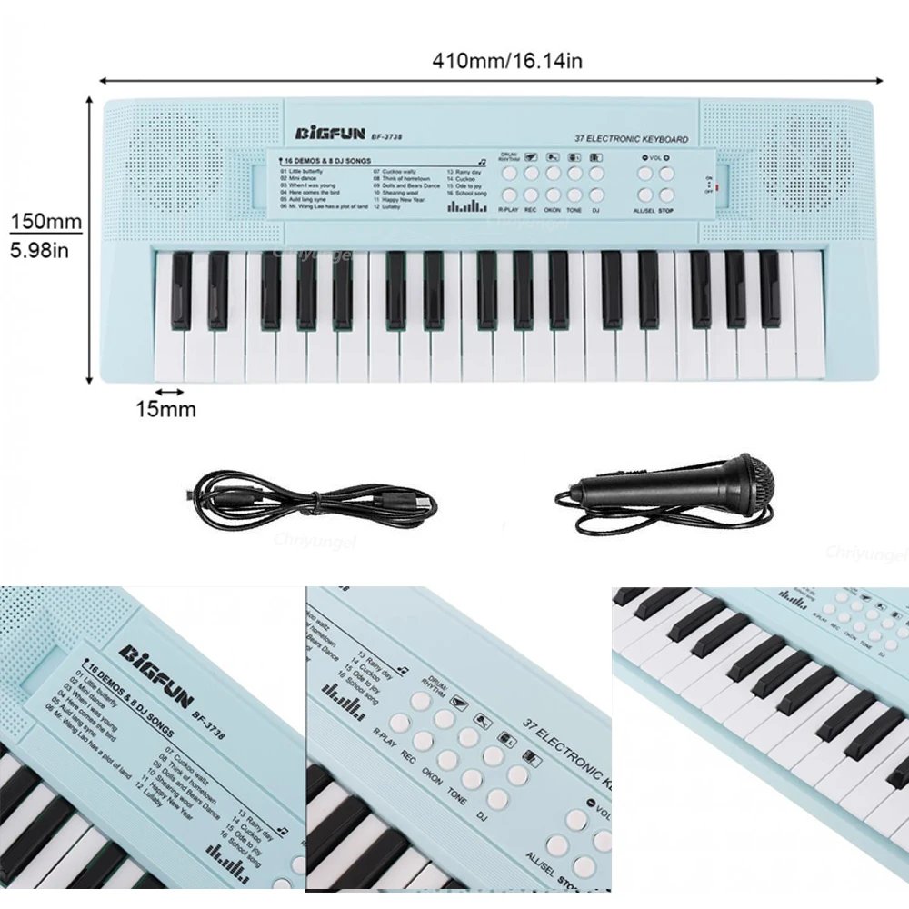 37 Keys Kids Electronic Piano Organ keyboard with Microphone Education Toys Musical Instrument Children Boy Girl Gifts