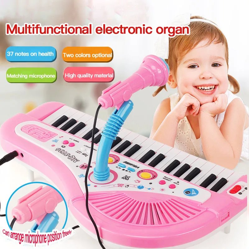 37 Keys Kids Electronic Piano Organ keyboard with Microphone Education Toys Musical Instrument Children Boy Girl Gifts