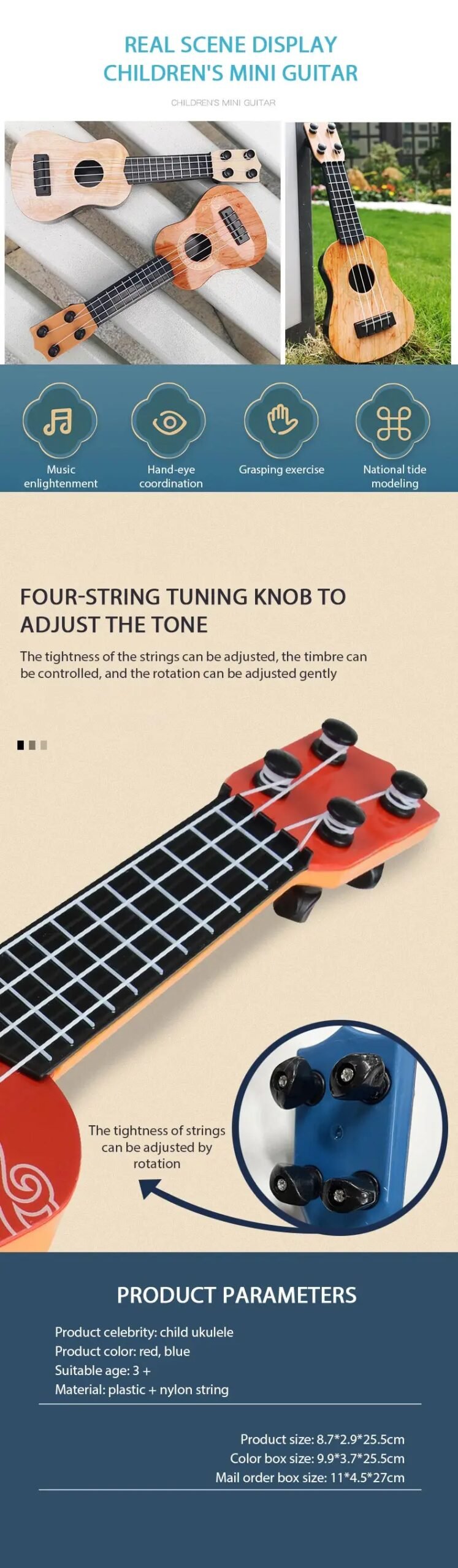 4 Strings Classical Ukulele Guitar Toy Musical Instruments for Kids Mini Guitar Early Education Small Guitar Toys for Kids 4 Strings Classical Ukulele Guitar Toy Musical Instruments for Kids Mini Guitar Early Education Small Guitar Toys for Kids