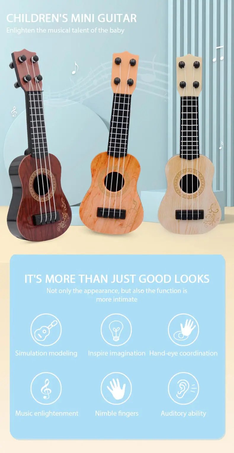 4 Strings Classical Ukulele Guitar Toy Musical Instruments for Kids Mini Guitar Early Education Small Guitar Toys for Kids 4 Strings Classical Ukulele Guitar Toy Musical Instruments for Kids Mini Guitar Early Education Small Guitar Toys for Kids