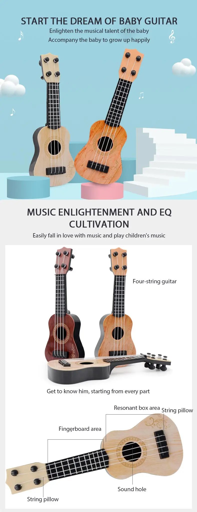 4 Strings Classical Ukulele Guitar Toy Musical Instruments for Kids Mini Guitar Early Education Small Guitar Toys for Kids 4 Strings Classical Ukulele Guitar Toy Musical Instruments for Kids Mini Guitar Early Education Small Guitar Toys for Kids