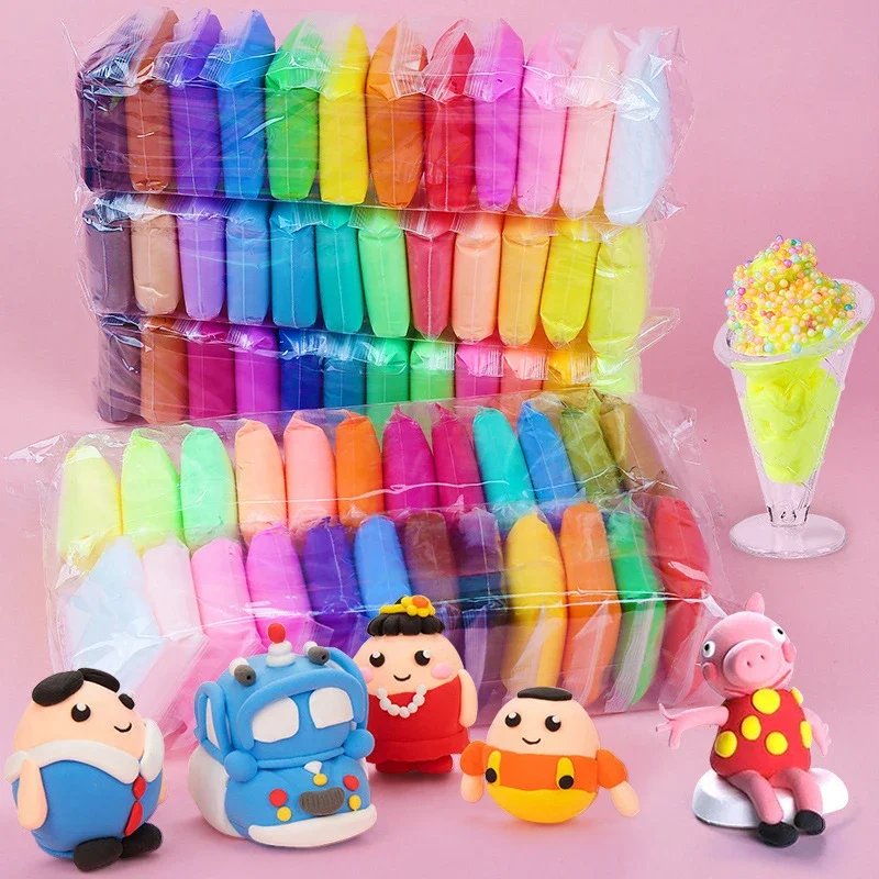 36 Colors Polymer Light Clay Children Fluffy Soft Plasticine Toy Modelling Clay Playdough Slimes Toys DIY Creative Clay Kid Gift