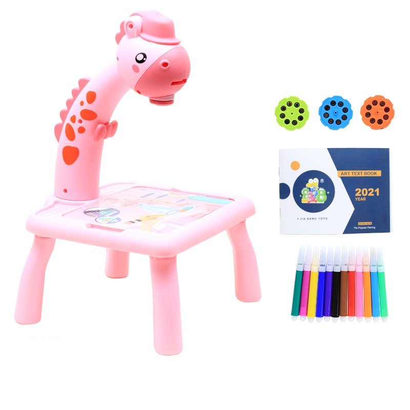 Mini Led Projector Art Drawing Table Light Toy for Children Kids Painting Board Small Desk Educational Learning Paint Tool Craft