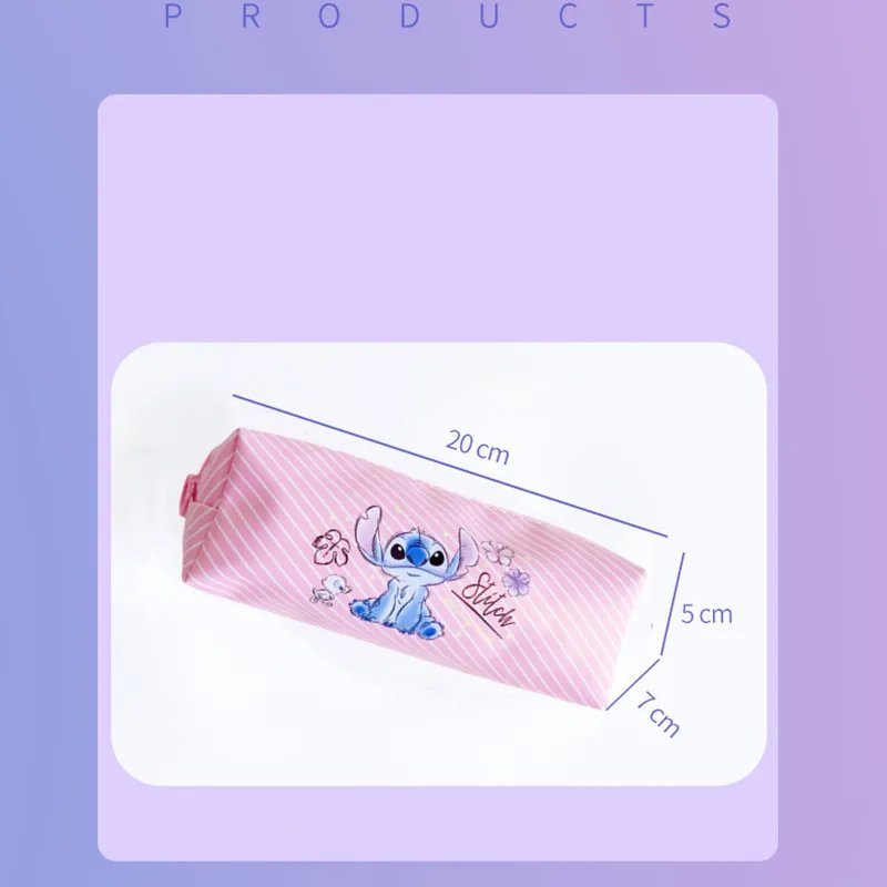 Disney Stitch Anime Pencil Case Stitch Print Pen Bag  Cartoon Students Storage Bag Stationery kids Toy Student Christmars Gift
