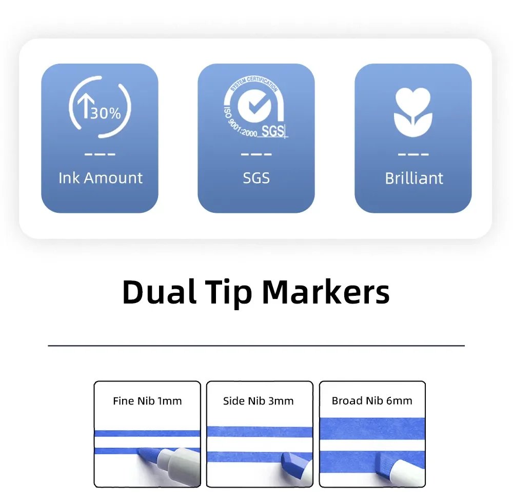 Kids Drawing Toys Double Headed Art Marker Pen Set for Draw Sketching Alcohol Oily Based Markers Graffiti Manga Supplies