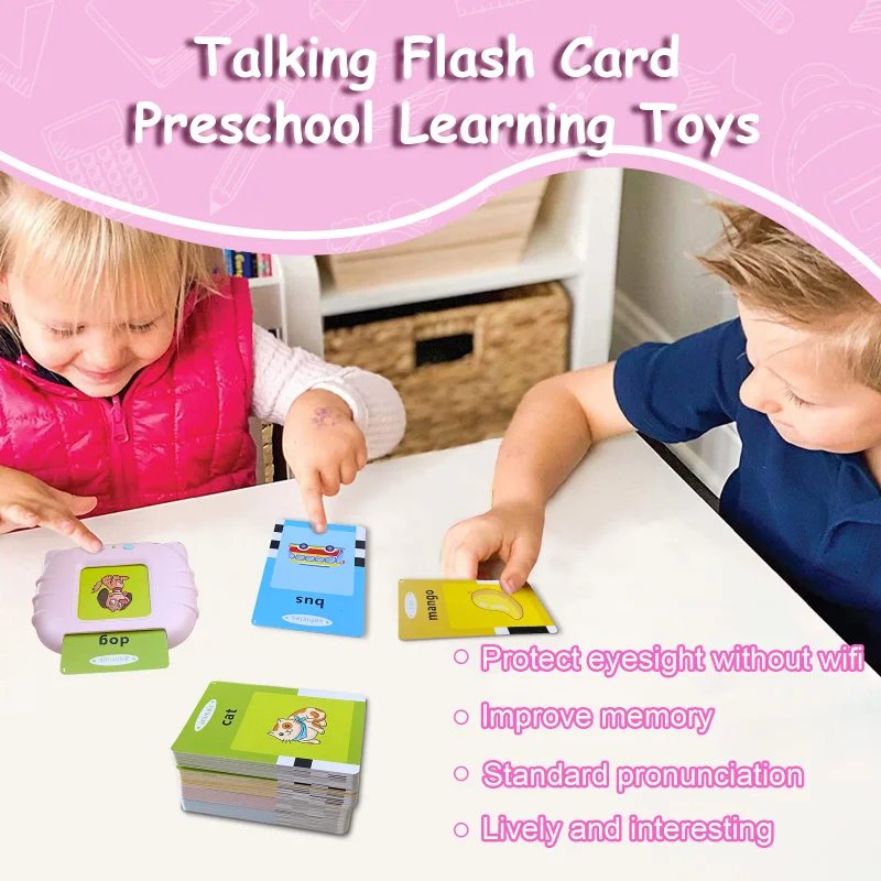 224 Word Language Learning Flash Cards Reader - Early Education Toy for Toddlers, Speech Therapy & Preschool Education for Kids