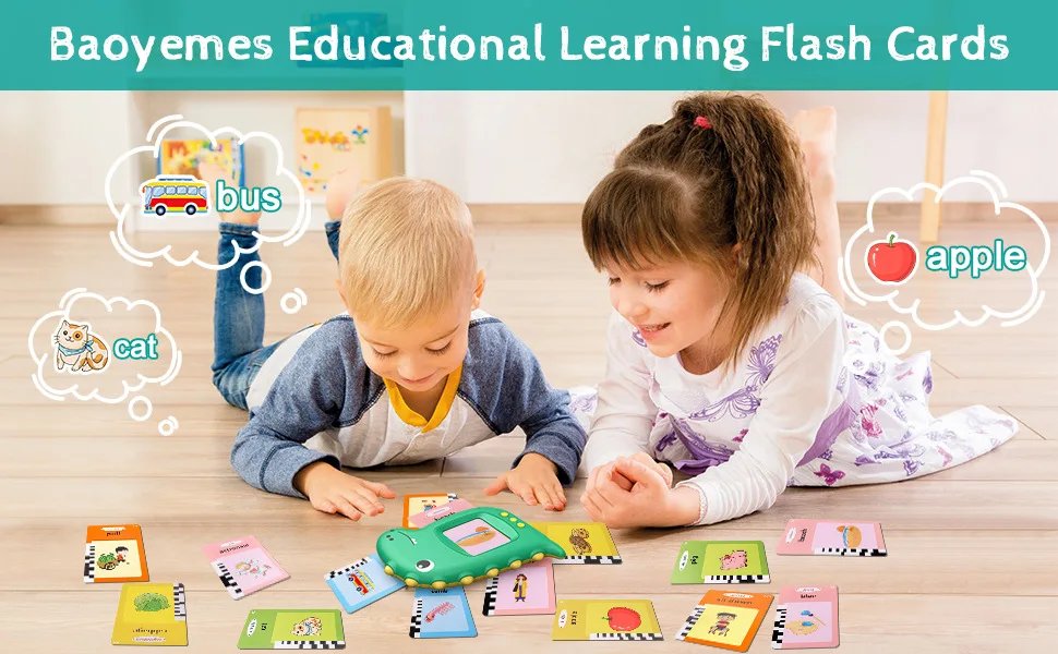 Talking Flash Cards Early Educational Baby Boys Girls Preschool Learning Reading Machine Interactive Gift Arabic Russian Italian