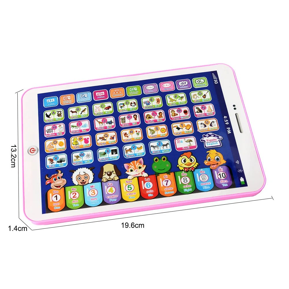Spanish Alphabet Child Tablet Point Read Touch Enable Laptop Compluter Educational Toys Play Mobel Details for Children's Gifts