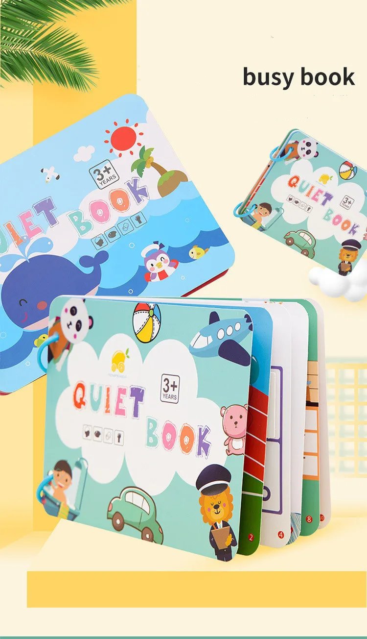 Montessori Repeatedly Sticker Busy Card Book Baby Paste Readings Numbers Matching Puzzle Game Educational Toys For Kids Gifts