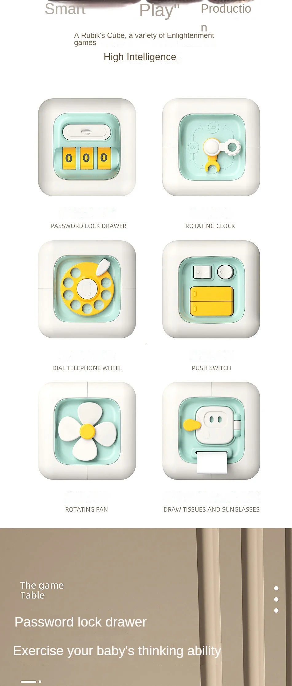 6 in 1 Montessori Educational Toys Sensory Busy Board Baby Practice Skills Drawer Cube Fidget Educational Toys for Girl Boy 6 in 1 Montessori Educational Toys Sensory Busy Board Baby Practice Skills Drawer Cube Fidget Educational Toys for Girl Boy