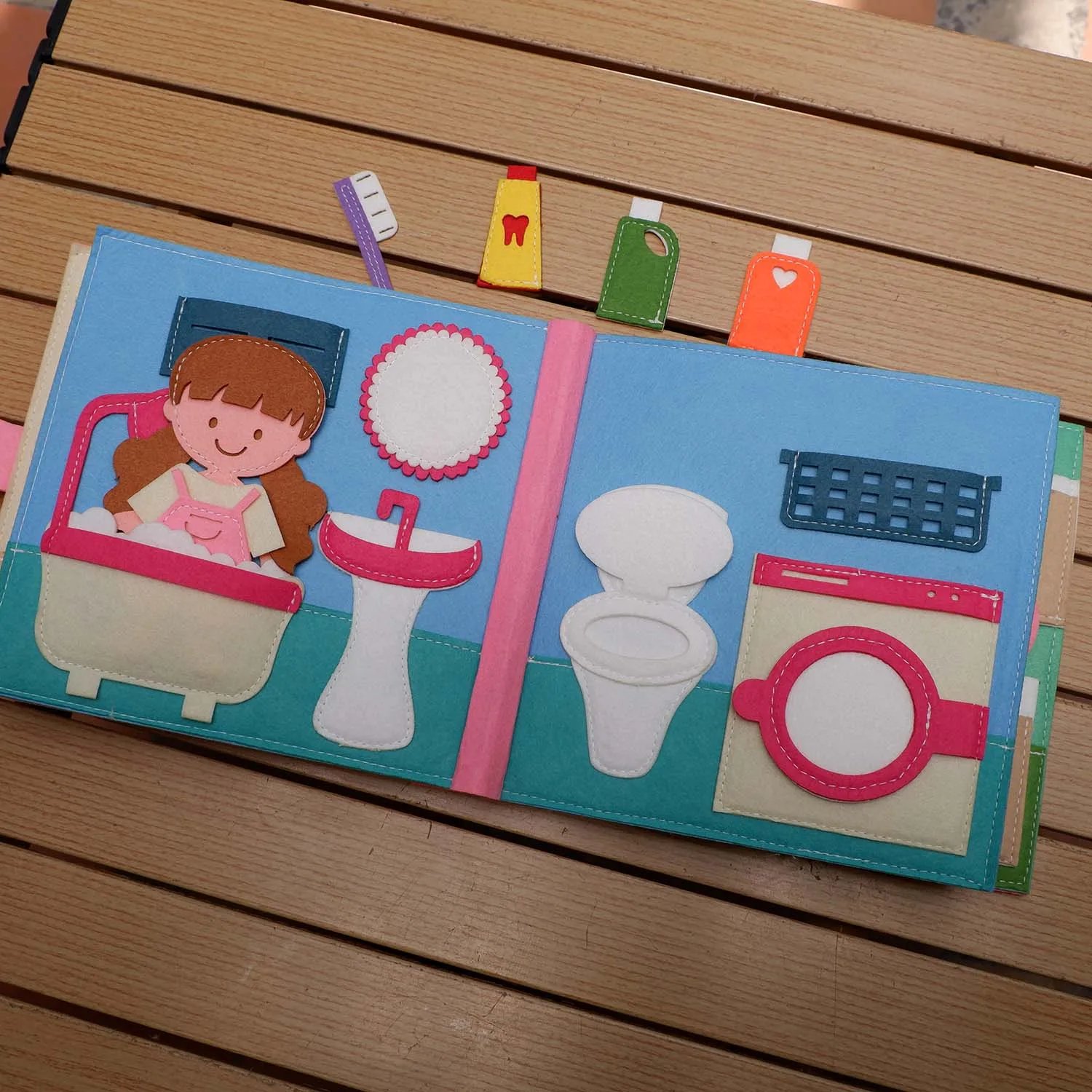 Toddlers Montessori Toys Busy Board Farm Animal Scene Storytelling Activity Toy Quiet Book Felt Activity Educational Sensory Toy