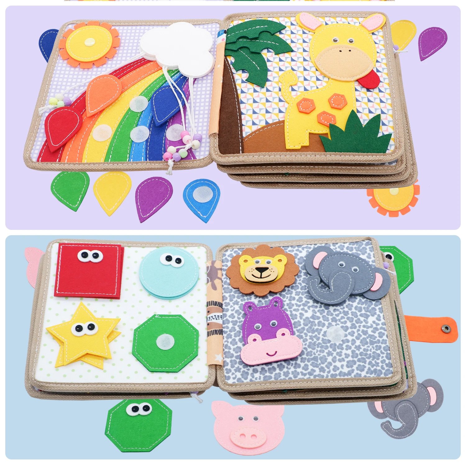 Toddlers Montessori Toys Busy Board Farm Animal Scene Storytelling Activity Toy Quiet Book Felt Activity Educational Sensory Toy