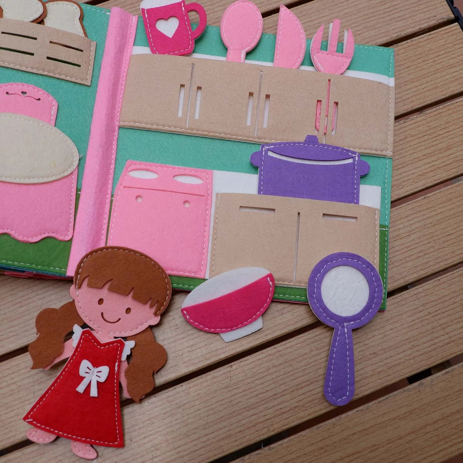 Toddlers Montessori Toys Busy Board Farm Animal Scene Storytelling Activity Toy Quiet Book Felt Activity Educational Sensory Toy