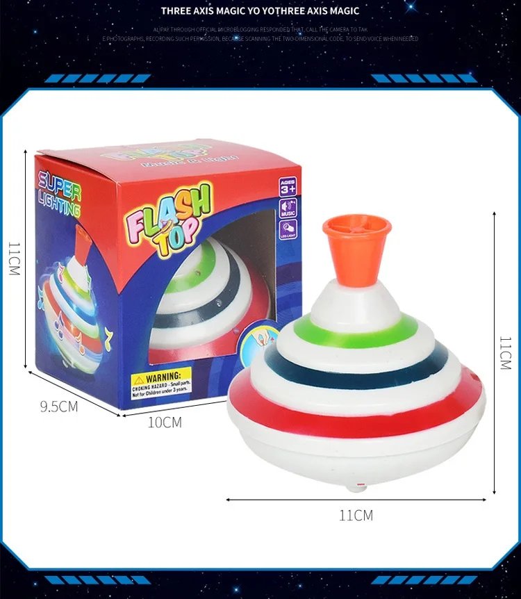 Classic Magic Spinning Tops Toy Music Light Gyro Children's Toys with LED Flash Light Music Funny Toys Kids Boys Birthday Gift