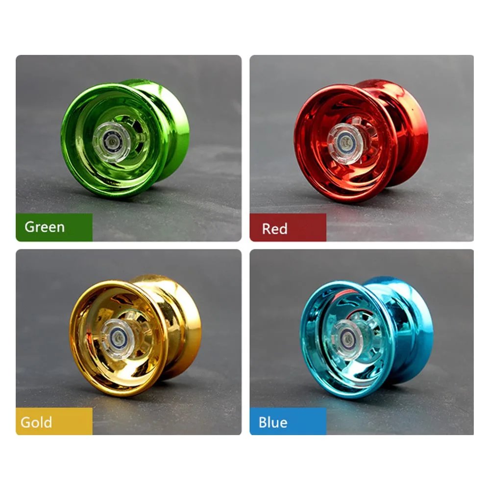 4 Colors Kids Magic Yoyo Responsive High-speed Aluminum Alloy Yo-yo CNC Lathe with Spinning String for Boys Girls Children