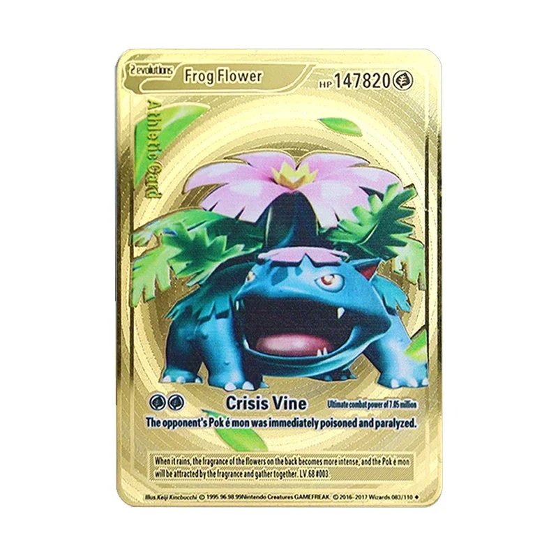 Pokemon 183200 Points High Mach Pikachu Charizard Mewtwo Gold Black English French Metal Card Vmax Mega GX Game Collection Card