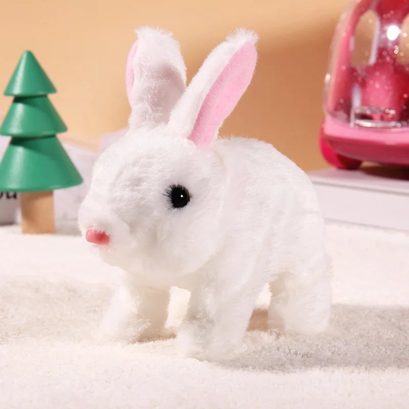 Children Plush Cute Rabbit Kids Electronic Pet With Sound Animal DIY Change Clothes Game Walking Moving Pet Toys For 3 Years