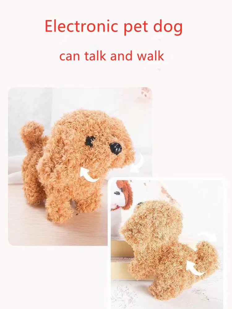 Baby Toy Dog That Walks Barks Tail Wagging Plush Interactive Electronic Pets Puppy Montessori Toys for Girls Boys Christmas Gift