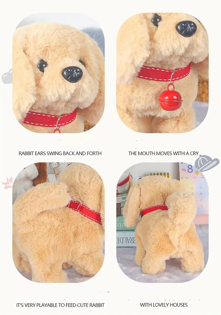 Baby Toy Dog That Walks Barks Tail Wagging Plush Interactive Electronic Pets Puppy Montessori Toys for Girls Boys Christmas Gift