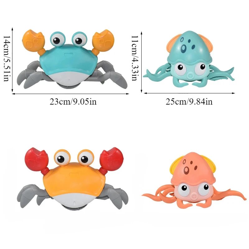 Kids Induction Escape Crab Octopus Crawling Toy Baby Electronic Pets Musical Toys Educational Toddler Moving Toy Christmas Gift