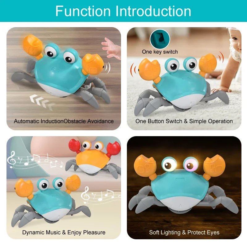 Kids Induction Escape Crab Octopus Crawling Toy Baby Electronic Pets Musical Toys Educational Toddler Moving Toy Christmas Gift