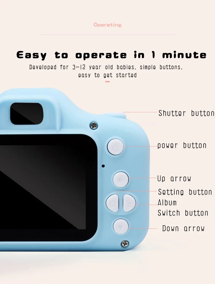 ZWN Children Digital Cameras 1080P HD Camera Video Toys 2 Inch Color Display Outdoor Camera SLR Camera Kid Toy+TF Memory Card