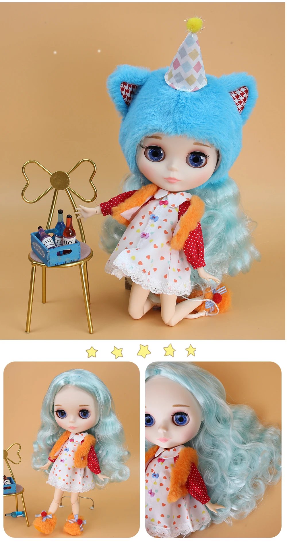 ICY DBS Blyth Doll Joint Body 30CM BJD Toy White Shiny Face and frosted Face with Extra Hands AB and Panel 1/6 DIY Fashion Doll