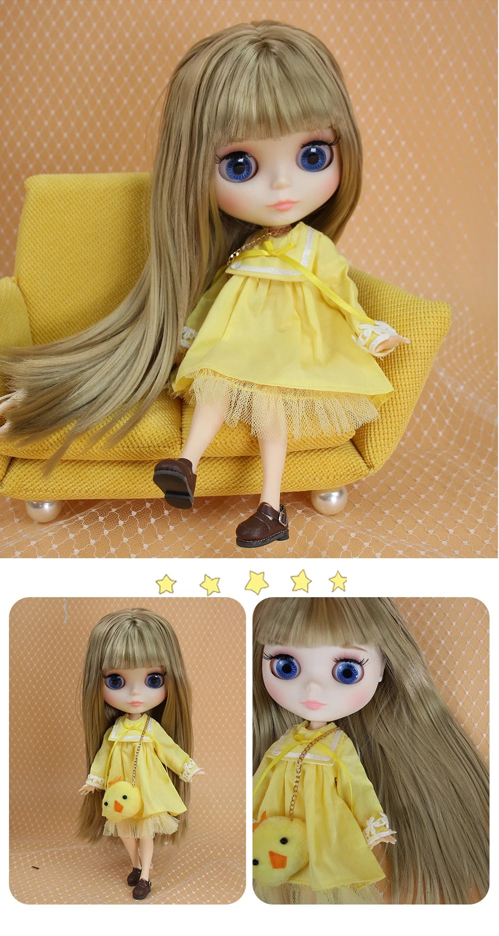 ICY DBS Blyth Doll Joint Body 30CM BJD Toy White Shiny Face and frosted Face with Extra Hands AB and Panel 1/6 DIY Fashion Doll