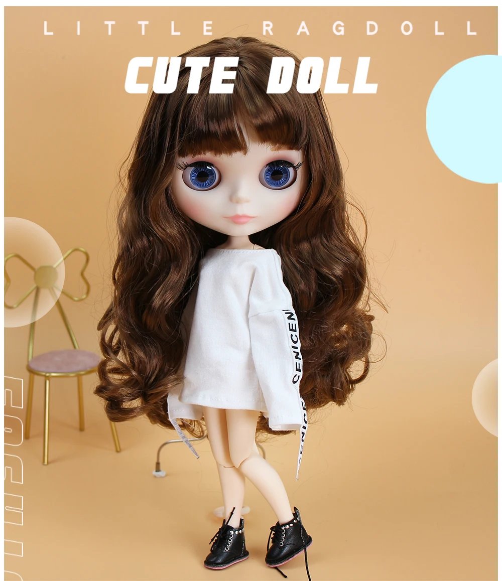 ICY DBS Blyth Doll Joint Body 30CM BJD Toy White Shiny Face and frosted Face with Extra Hands AB and Panel 1/6 DIY Fashion Doll