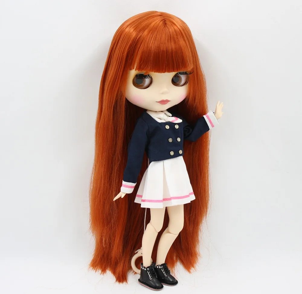 ICY DBS Blyth Doll 1/6 bjd toy 30cm red brown Hair white skin joint body matte face girl gift ob24 anime doll