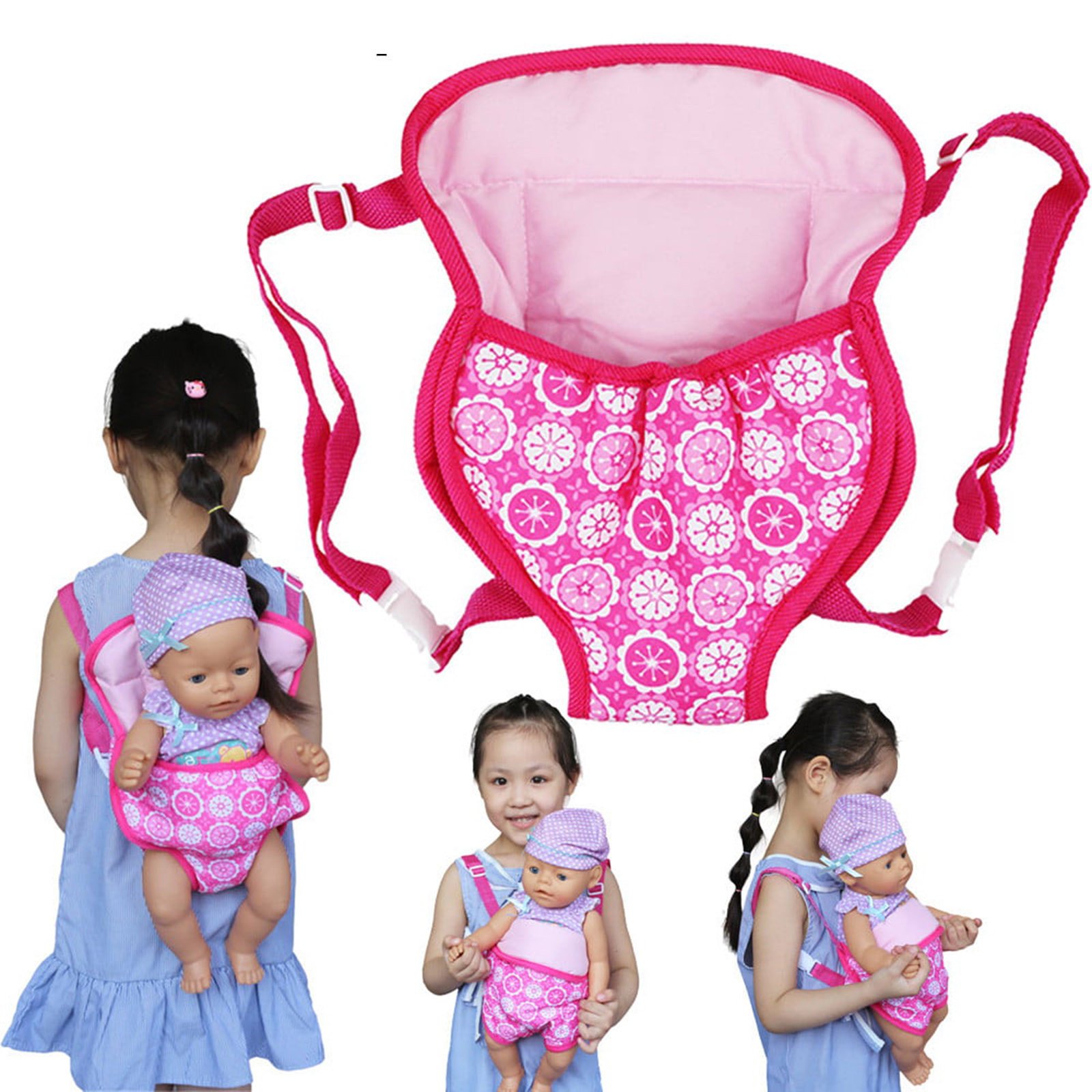 Dolls Out Going Carry Bag Sleeping Bag Doll Accessory for 43cm Baby New Born Doll Fits 15 To 18 Inch Doll Backpack Bag